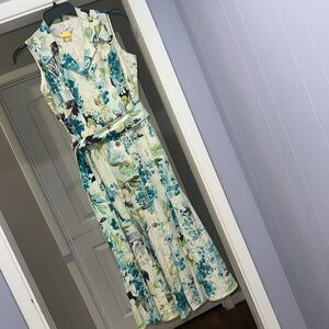 Coldwater Creek Sleeveless Button-Down Linen Maxi Dress